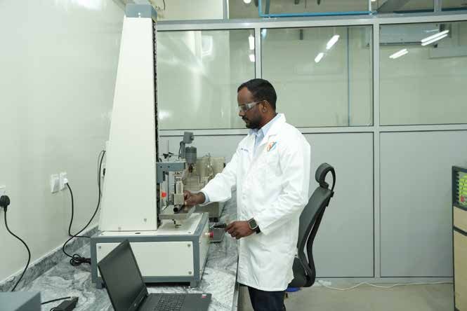 Impact and compression testing equipment in the Vivasvaan laboratory