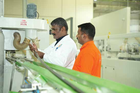 Technical team supporting the production line at the KEZAD plant